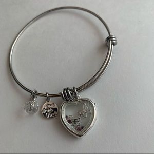 Love This Life Silver Friendship Butterfly Bangle